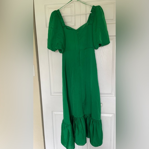 Sandro Falbala Rhinestone Embellished Cutout Midi Dress emerald green 38/ Medium - Picture 4 of 7